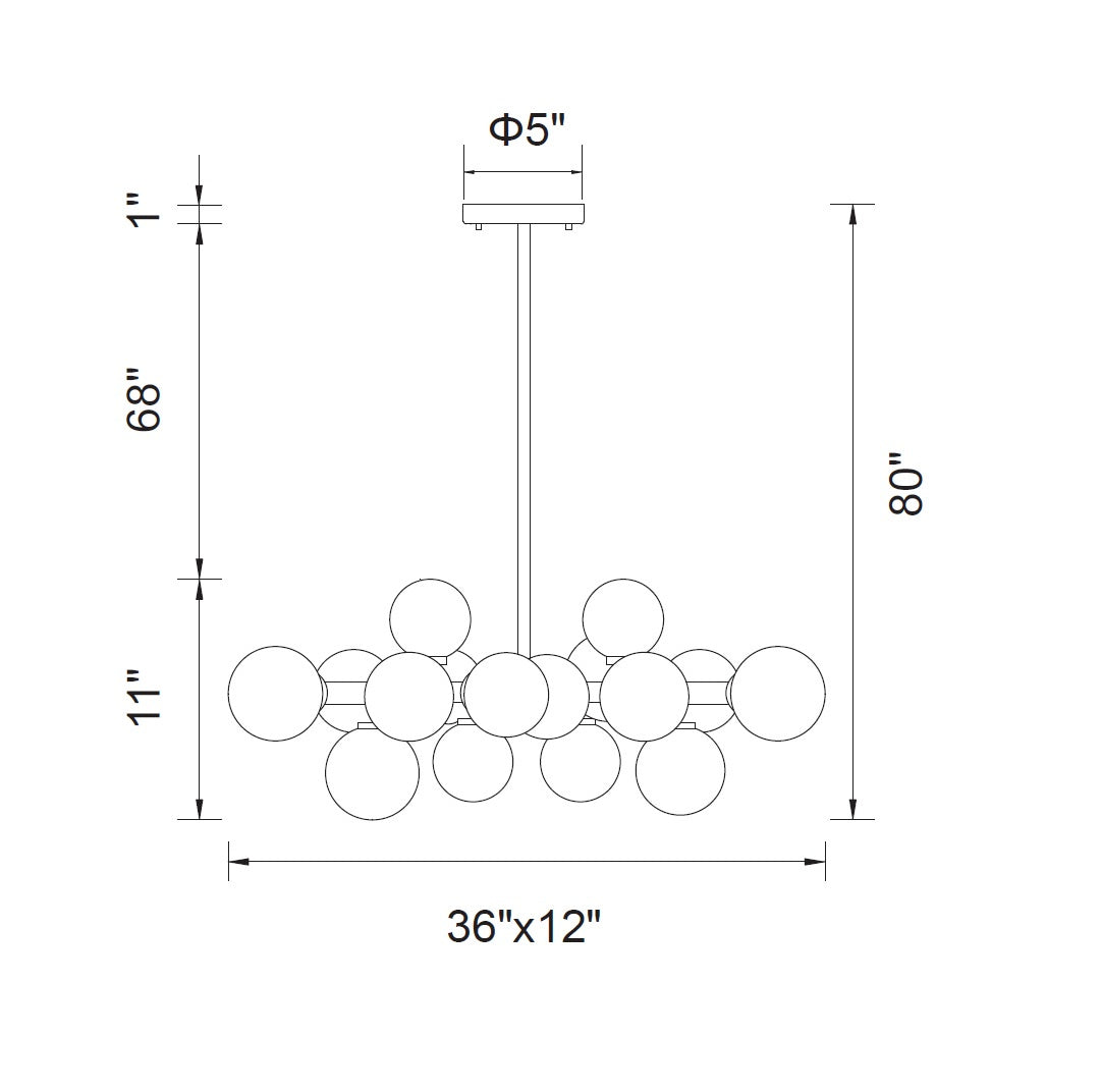 CWI Lighting - 1020P36-16-101 - LED Chandelier - Arya - Black