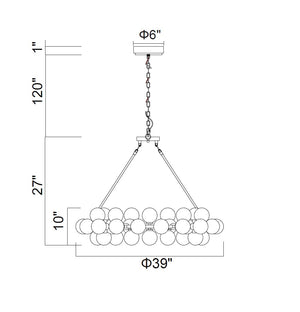 CWI Lighting - 1020P39-45-101 - LED Chandelier - Arya - Black