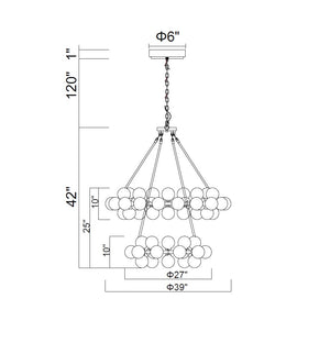 CWI Lighting - 1020P39-70-101 - LED Chandelier - Arya - Black