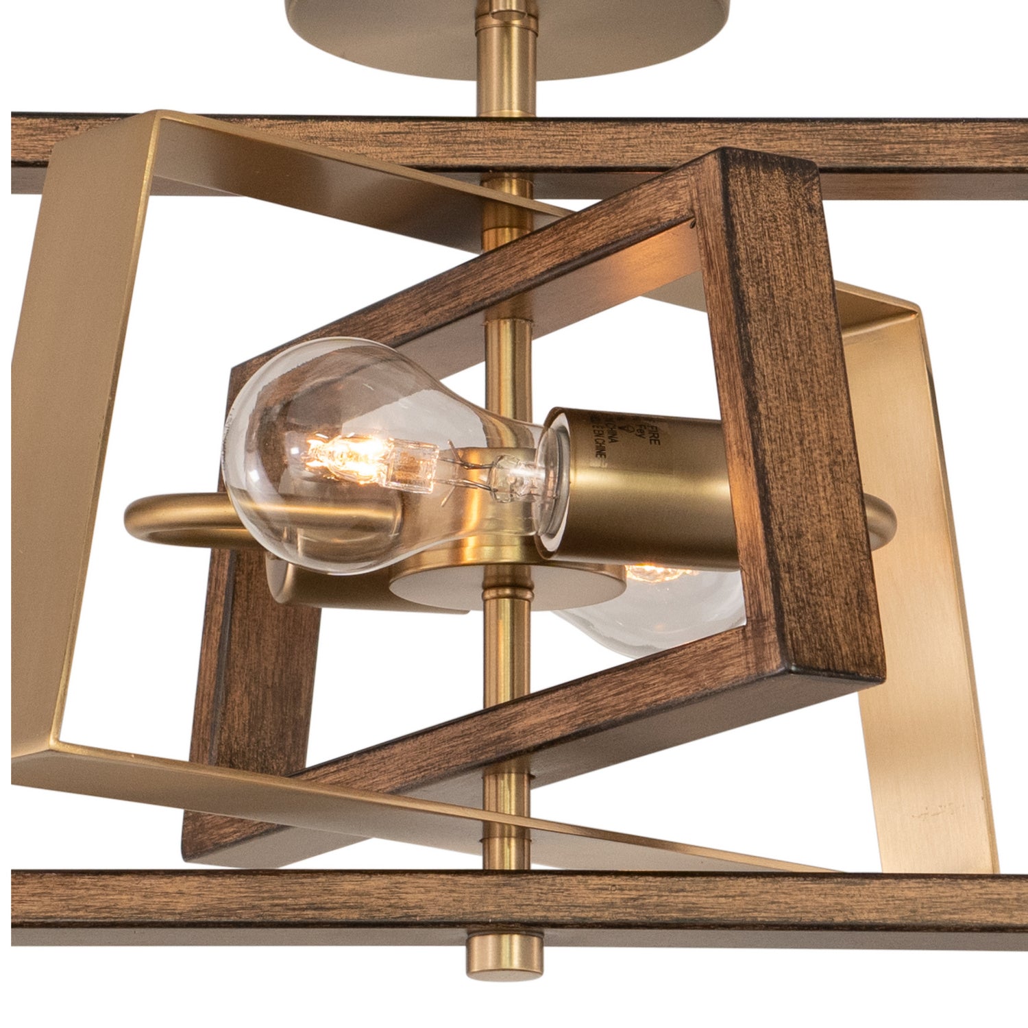 Vaxcel - C0251 - Two Light Semi-Flush Mount - Dunning - Natural Brass and Burnished Chestnut