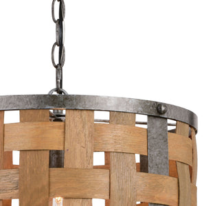 Vaxcel - P0363 - One Light Pendant - Norwood - Vintage Steel and Distressed Wood