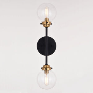 Vaxcel - W0396 - Two Light Wall Sconce - Orbit - Muted Brass and Oil Rubbed Bronze