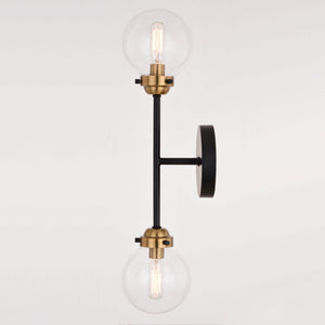 Vaxcel - W0396 - Two Light Wall Sconce - Orbit - Muted Brass and Oil Rubbed Bronze