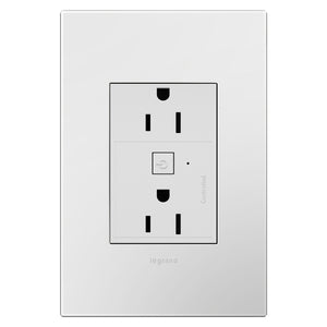 Legrand - WNAR153W1 - Plus-Sized 15A Outlet - Adorne - White