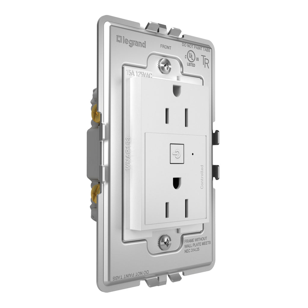Legrand - WNAR153W1 - 15A Smart Outlet with Netatmo Plus-Size - adorne - White