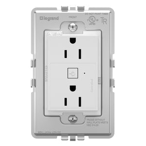 Legrand - WNAR153W1 - 15A Smart Outlet with Netatmo Plus-Size - adorne - White
