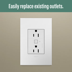 Legrand - WNAR153W1 - 15A Smart Outlet with Netatmo Plus-Size - adorne - White