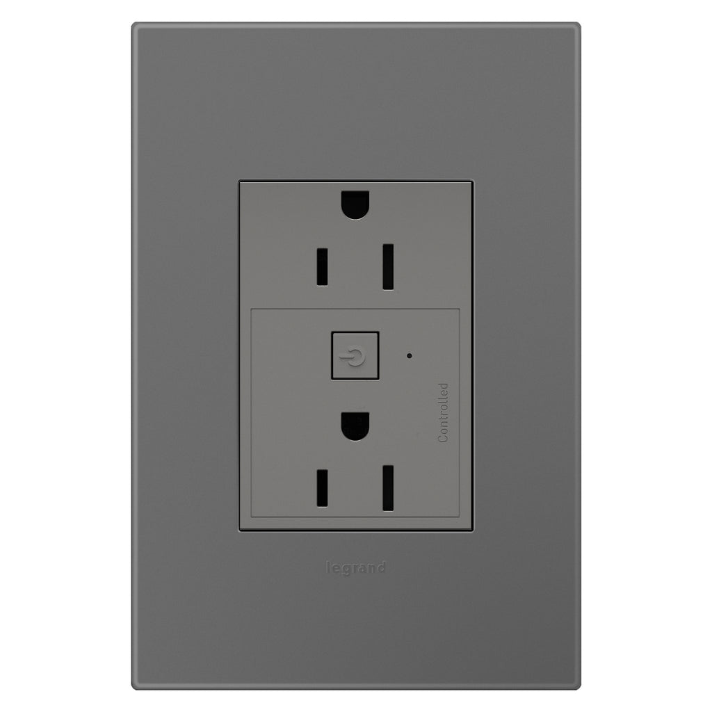Legrand - WNAR153M1 - 15A Smart Outlet with Netatmo Plus-Size - adorne - Magnesium