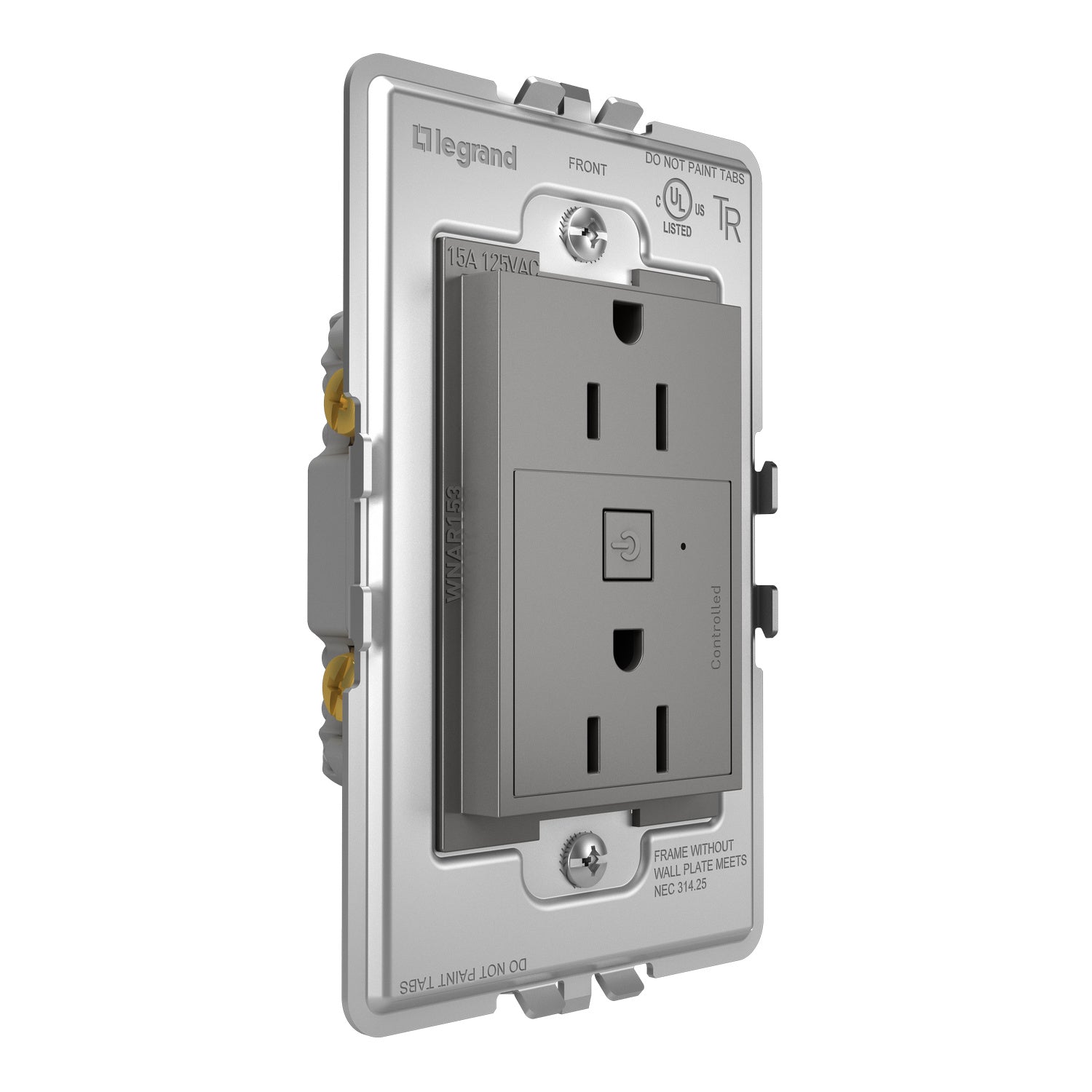 Legrand - WNAR153M1 - 15A Smart Outlet with Netatmo Plus-Size - adorne - Magnesium