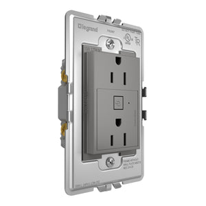 Legrand - WNAR153M1 - 15A Smart Outlet with Netatmo Plus-Size - adorne - Magnesium