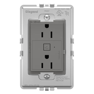 Legrand - WNAR153M1 - 15A Smart Outlet with Netatmo Plus-Size - adorne - Magnesium