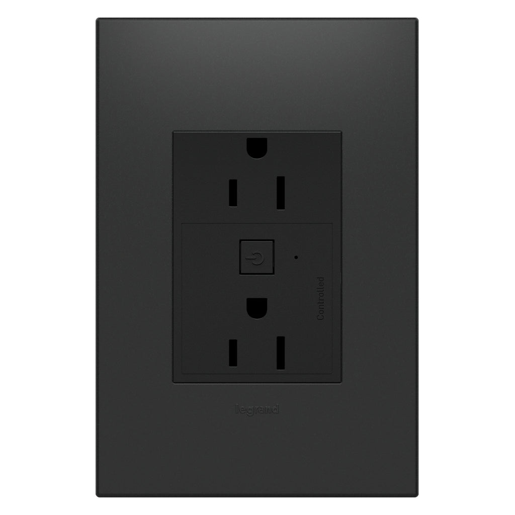 Legrand - WNAR153G1 - 15A Smart Outlet with Netatmo Plus-Size - adorne - Graphite