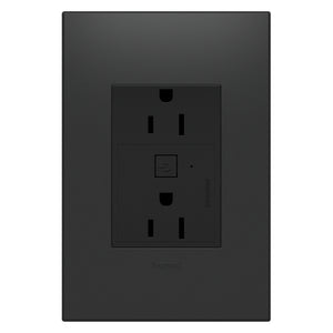 Legrand - WNAR153G1 - Plus-Sized 15A Outlet - Adorne - Graphite