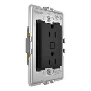 Legrand - WNAR153G1 - 15A Smart Outlet with Netatmo Plus-Size - adorne - Graphite