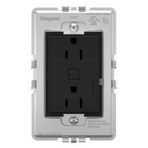 Legrand - WNAR153G1 - 15A Smart Outlet with Netatmo Plus-Size - adorne - Graphite