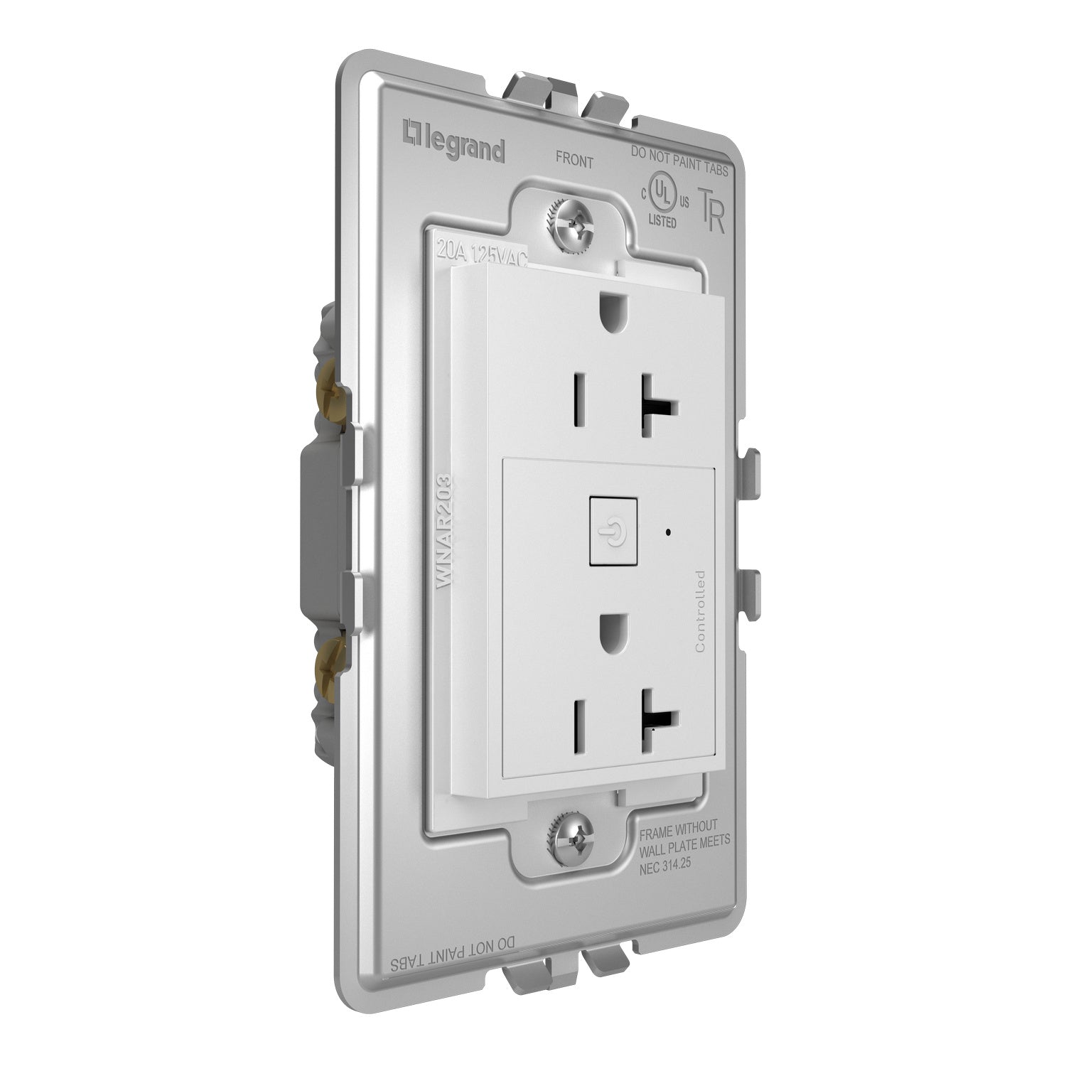 Legrand - WNAR203W1 - 20A Smart Outlet with Netatmo, Plus-Size - adorne - White