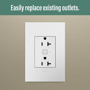 Legrand - WNAR203W1 - 20A Smart Outlet with Netatmo, Plus-Size - adorne - White