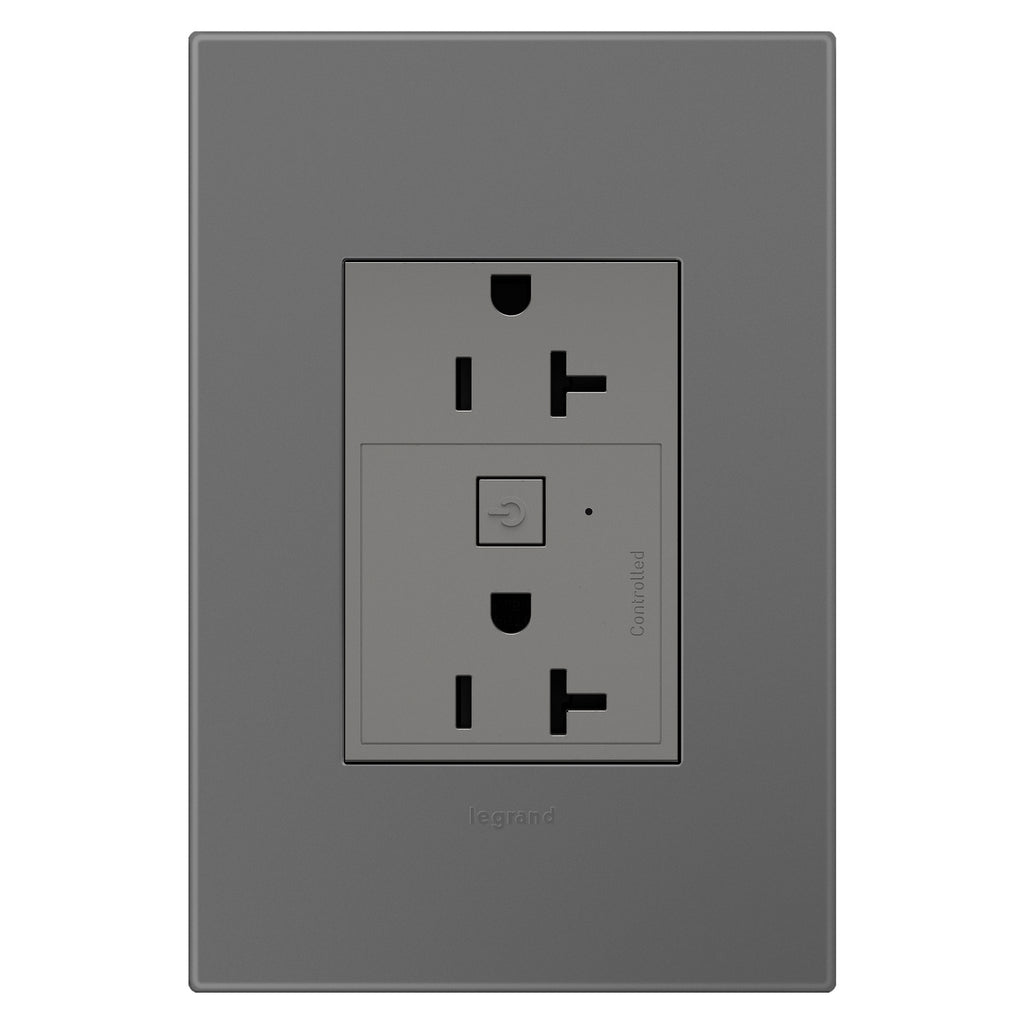 Legrand - WNAR203M1 - 20A Smart Outlet with Netatmo, Plus-Size - adorne - Magnesium