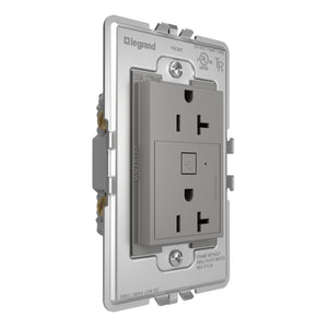 Legrand - WNAR203M1 - 20A Smart Outlet with Netatmo, Plus-Size - adorne - Magnesium
