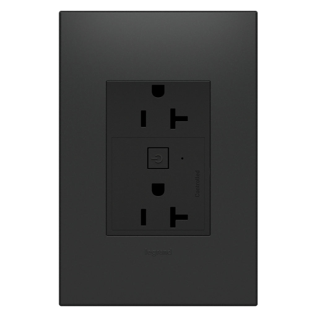 Legrand - WNAR203G1 - 20A Smart Outlet with Netatmo, Plus-Size - adorne - Graphite