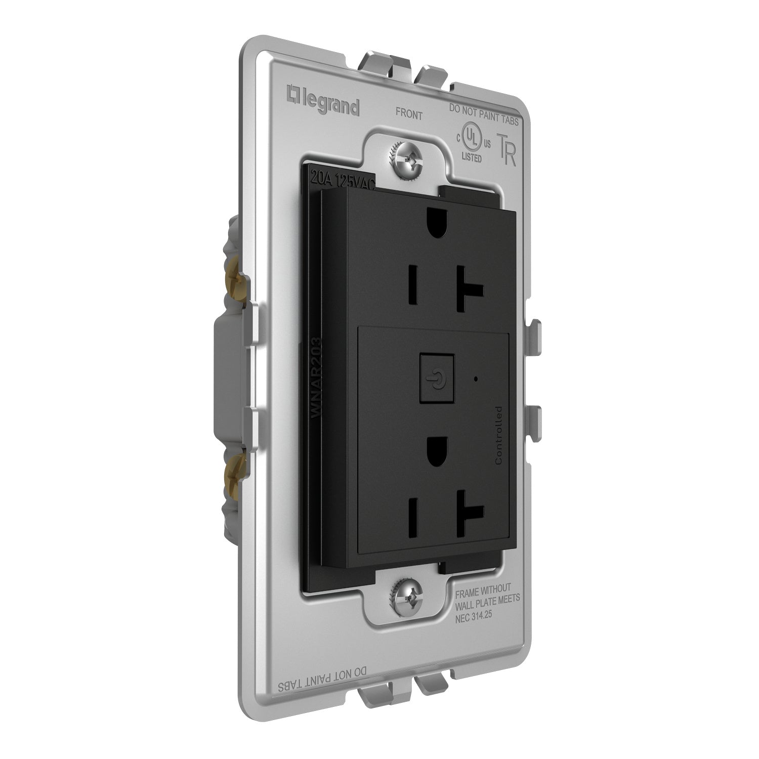 Legrand - WNAR203G1 - Plus-Sized 20A Outlet - Adorne - Graphite