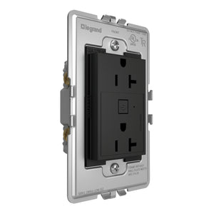 Legrand - WNAR203G1 - 20A Smart Outlet with Netatmo, Plus-Size - adorne - Graphite