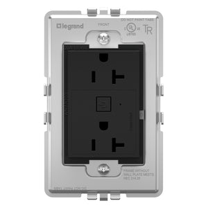 Legrand - WNAR203G1 - 20A Smart Outlet with Netatmo, Plus-Size - adorne - Graphite