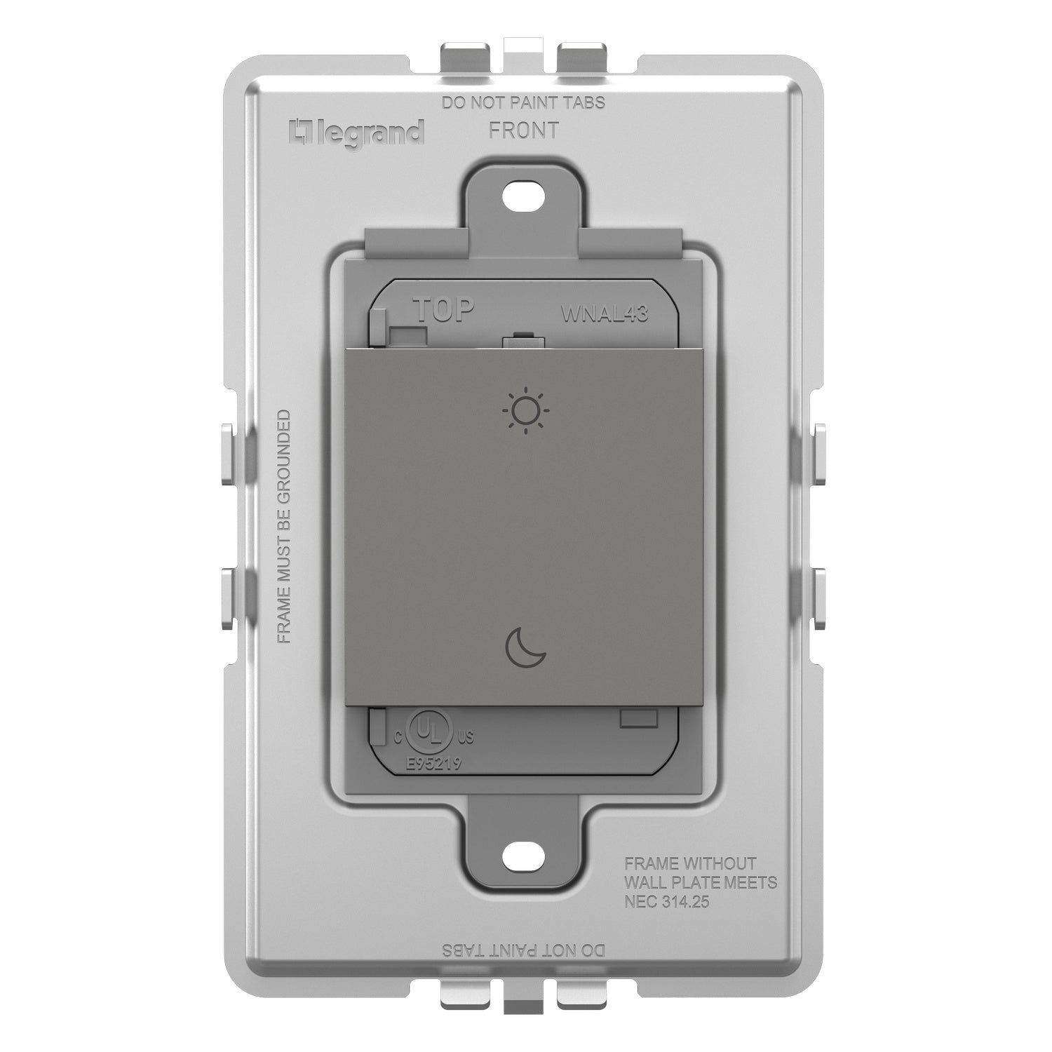 Legrand - WNAL43M1 - Wireless Wake/Sleep Switch - Adorne - Magnesium