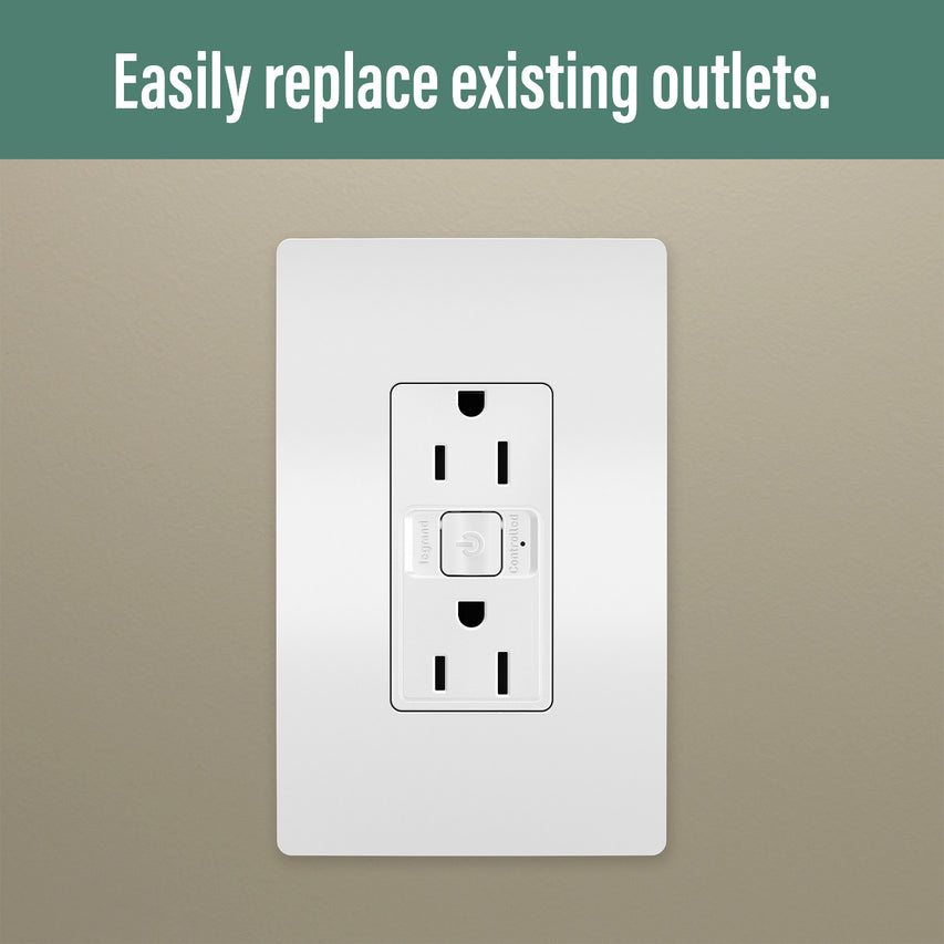 Legrand - WNRR15WH - Smart 15A Outlet with Netatmo - radiant - White