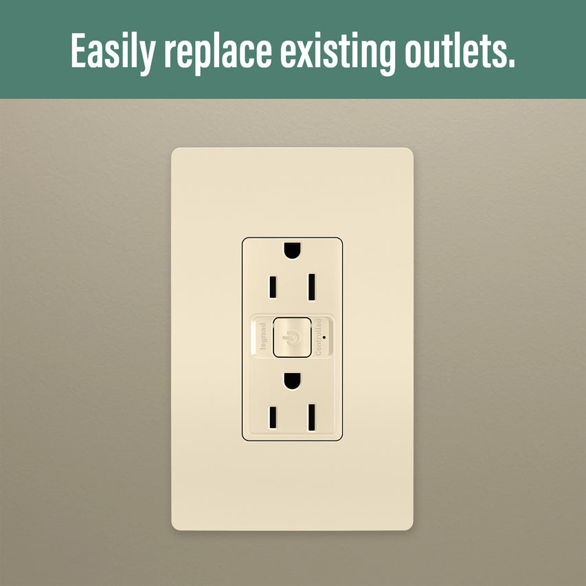 Legrand - WNRR15LA - Smart 15A Outlet with Netatmo - radiant - Light Almond