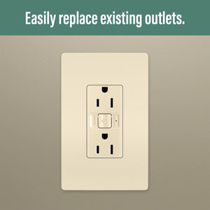 Legrand - WNRR15LA - Smart 15A Outlet with Netatmo - radiant - Light Almond