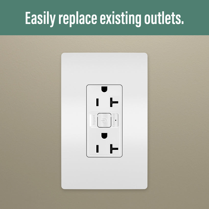 Legrand - WNRR20WH - Smart 20A Outlet with Netatmo - radiant - White