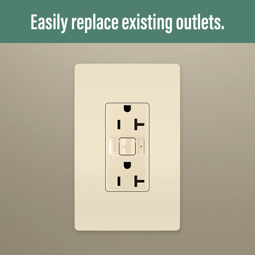 Legrand - WNRR20LA - Smart 20A Outlet with Netatmo - radiant - Light Almond