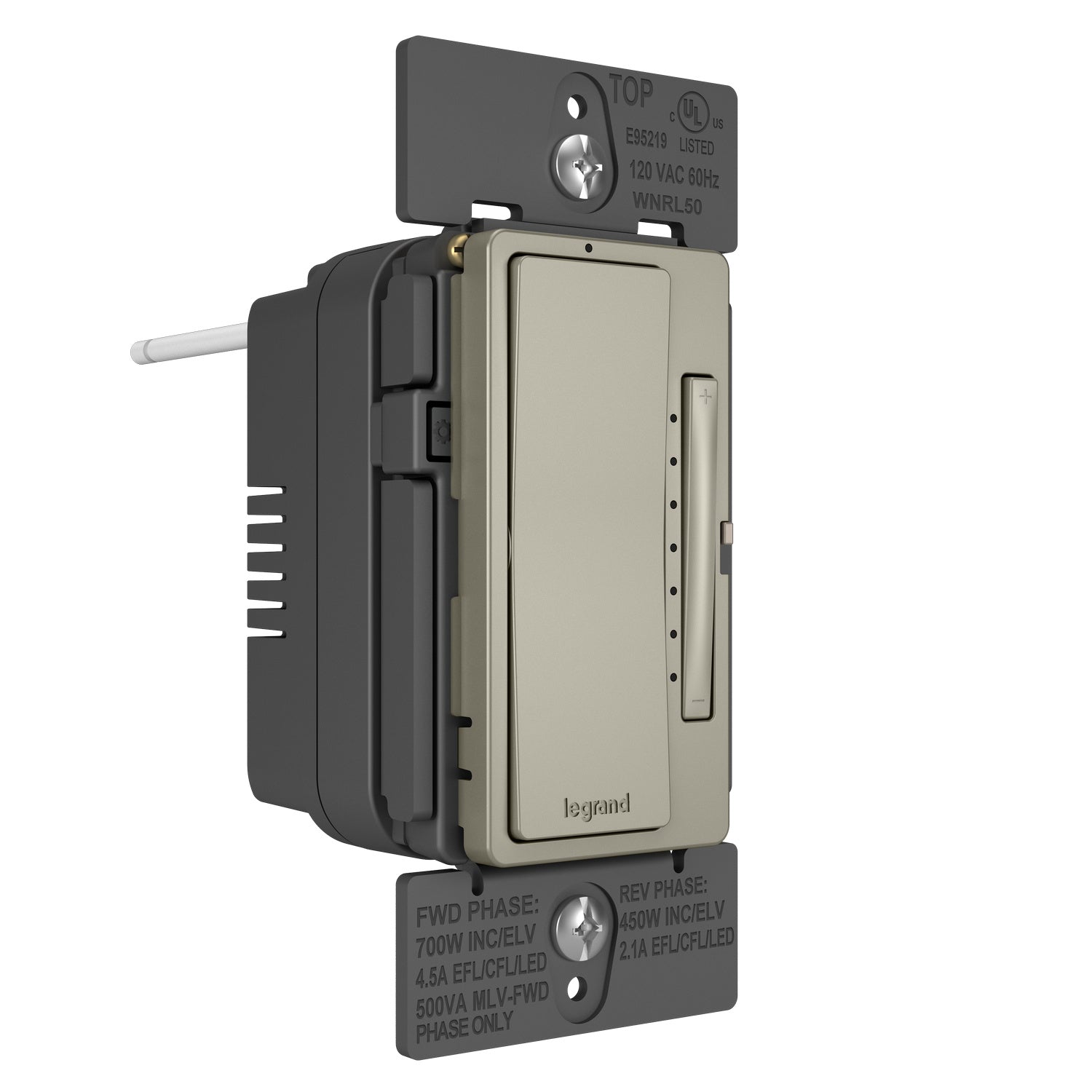 Legrand - WNRL50NI - Smart Tru-Universal Dimmer with Netatmo - radiant - Nickel