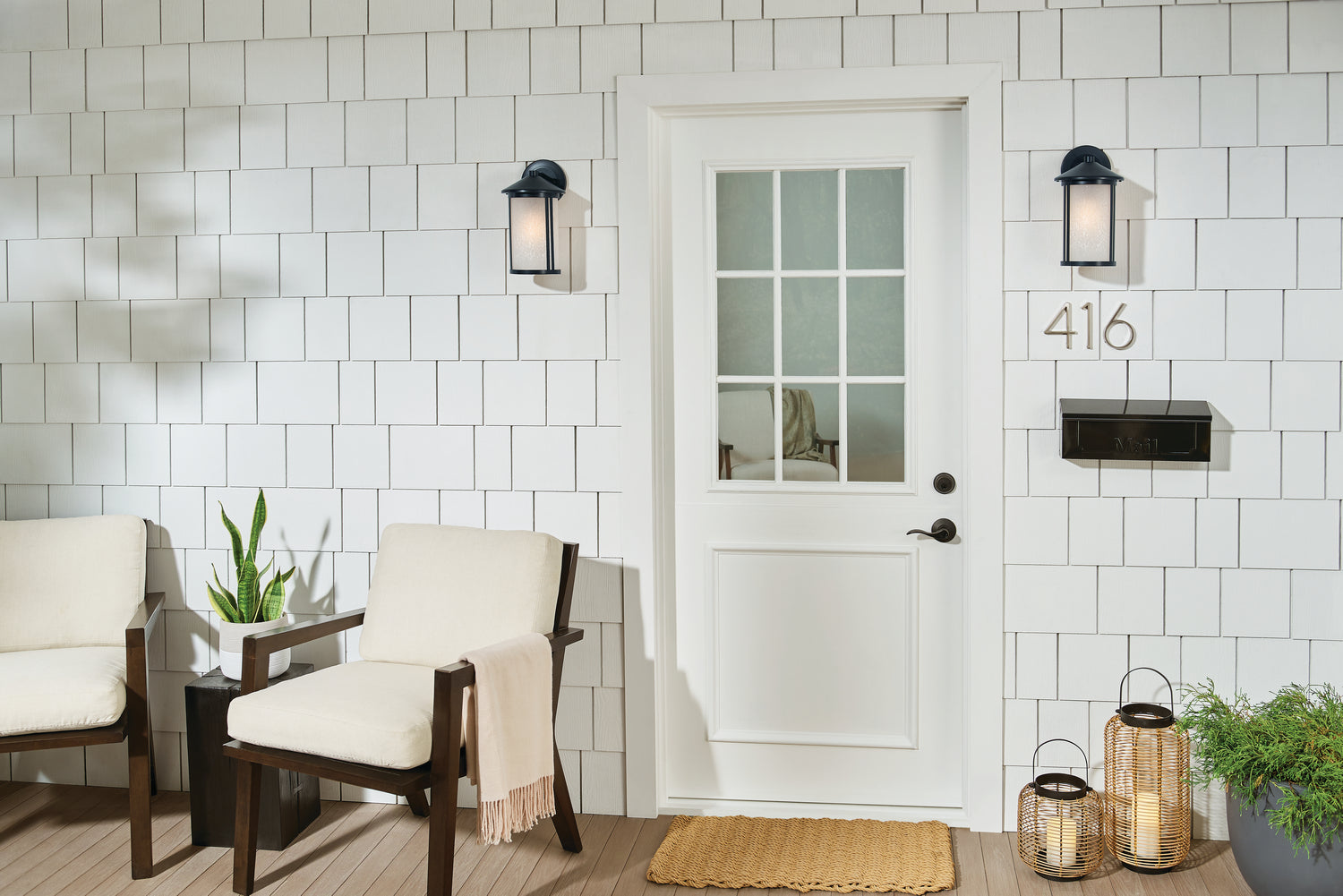 Kichler - 59099BK - One Light Outdoor Wall Mount - Lombard - Black