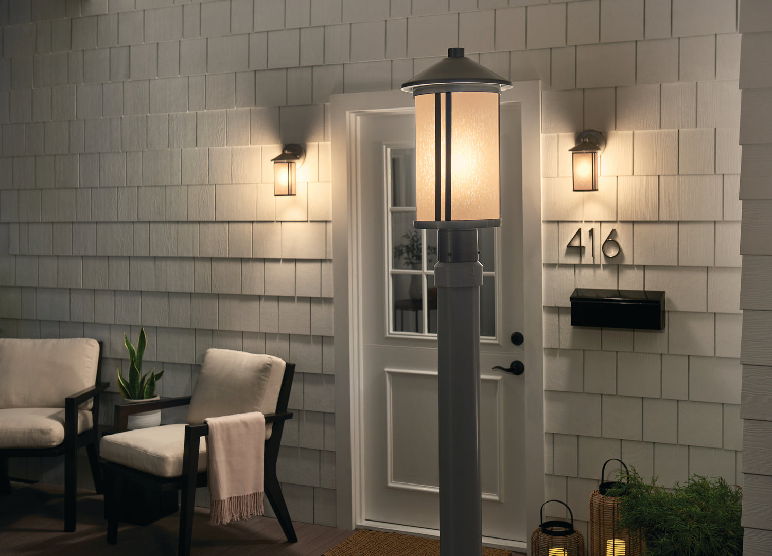 Kichler - 59101BA - One Light Outdoor Post Lantern - Lombard - Brushed Aluminum