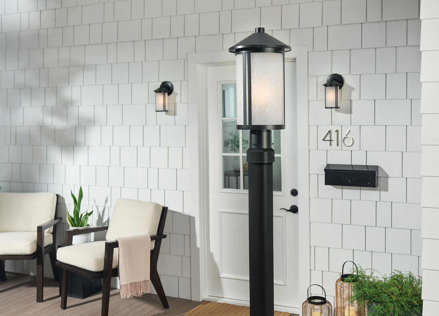 Kichler - 59101BK - One Light Outdoor Post Lantern - Lombard - Black