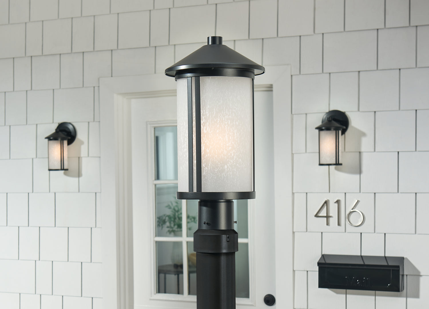 Kichler - 59101BK - One Light Outdoor Post Lantern - Lombard - Black