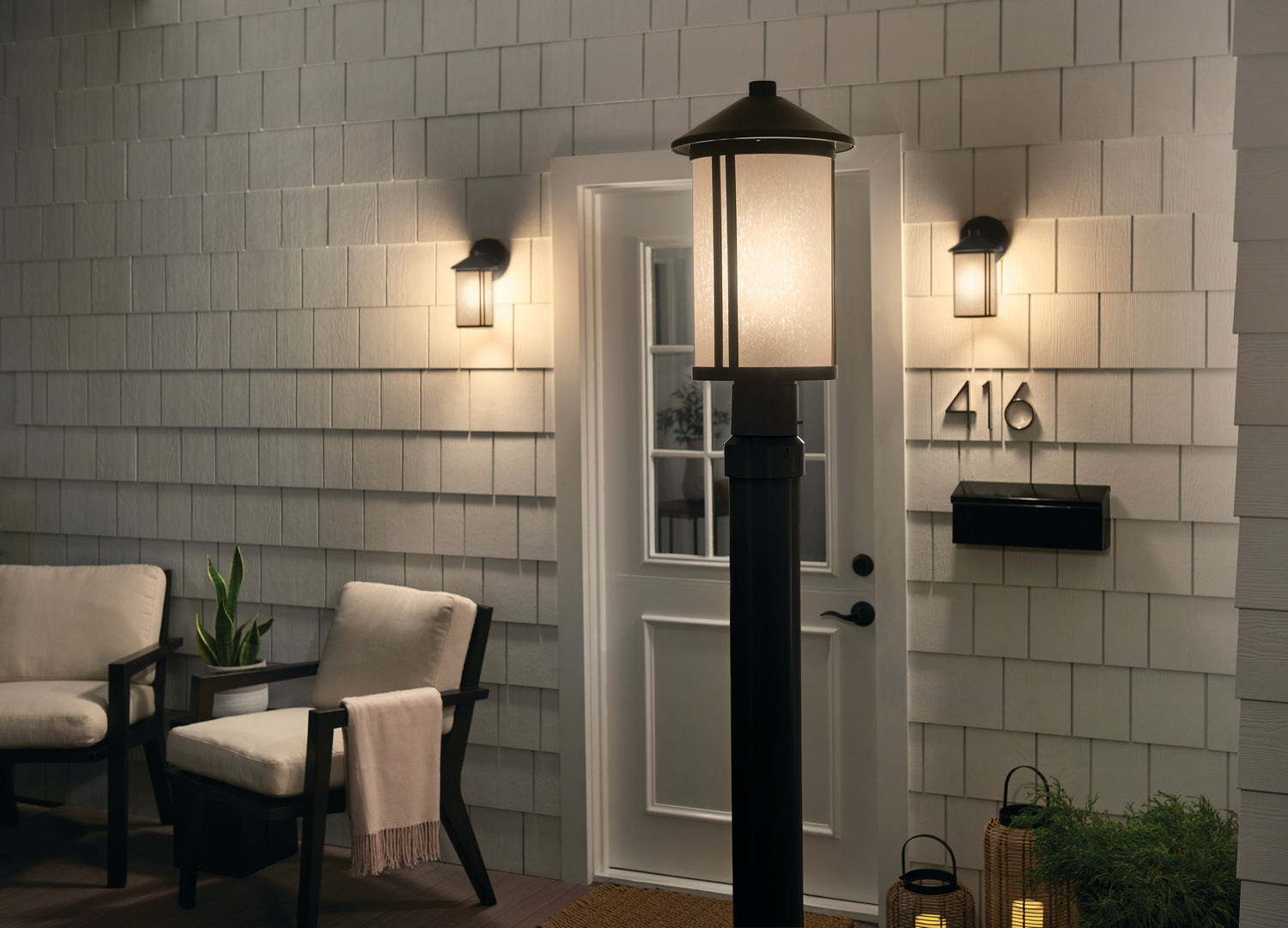 Kichler - 59101BK - One Light Outdoor Post Lantern - Lombard - Black