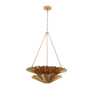 Arteriors - 42040 - Nine Light Chandelier - Katya - Vintage Brass