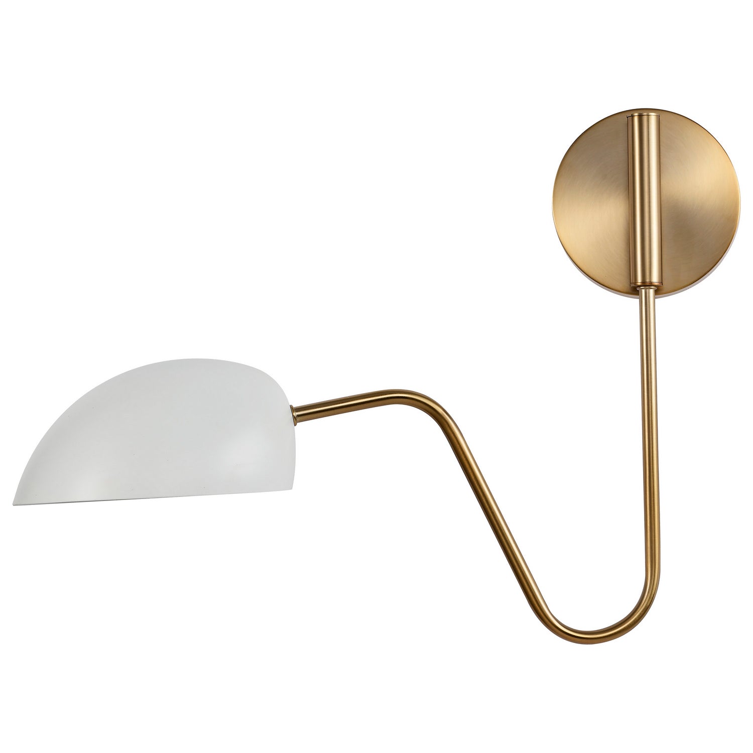 Nuvo Lighting - 60-7392 - One Light Wall Sconce - Trilby - Matte White / Burnished Brass