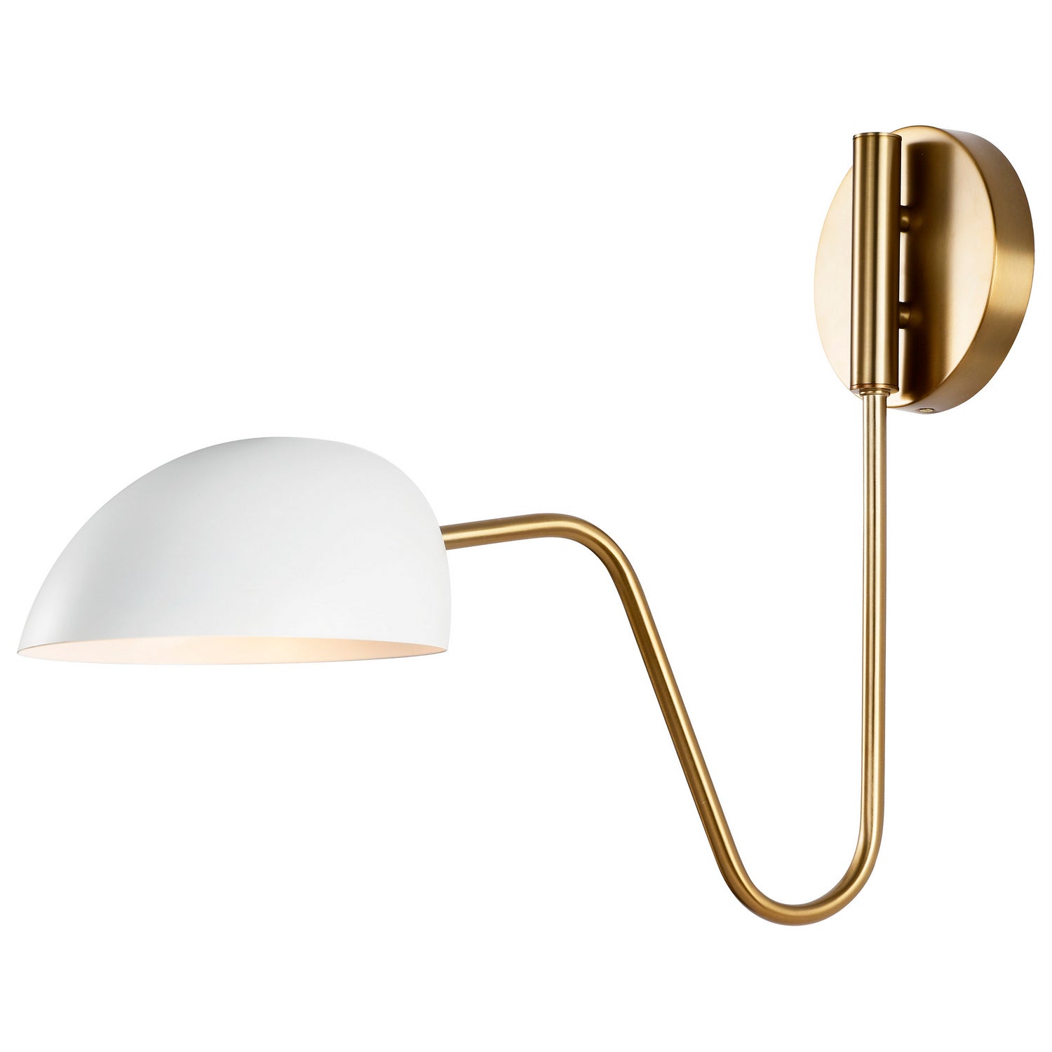 Nuvo Lighting - 60-7392 - One Light Wall Sconce - Trilby - Matte White / Burnished Brass