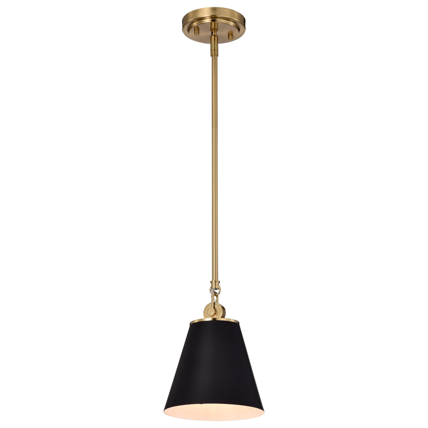 Nuvo Lighting - 60-7408 - One Light Pendant - Dover - Black / Vintage Brass