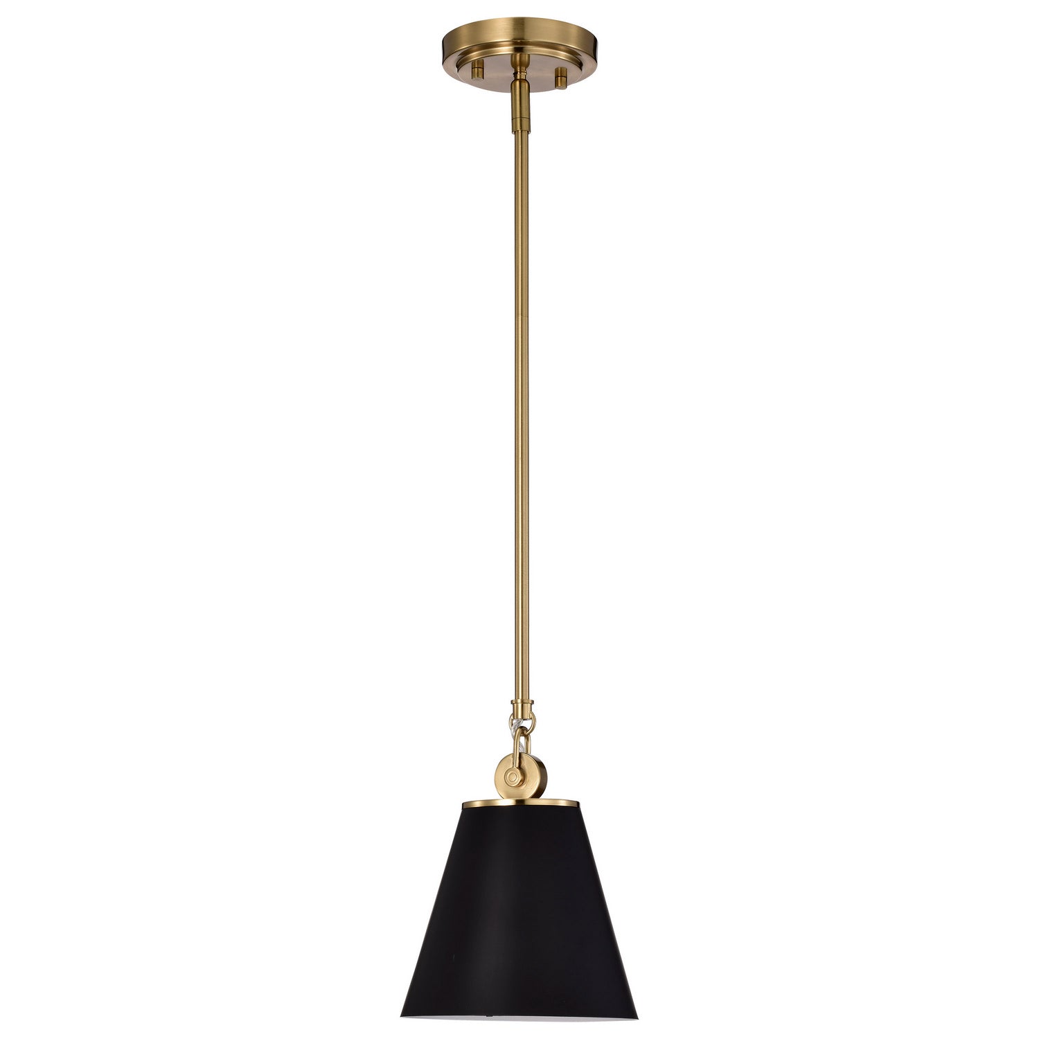 Nuvo Lighting - 60-7408 - One Light Pendant - Dover - Black / Vintage Brass