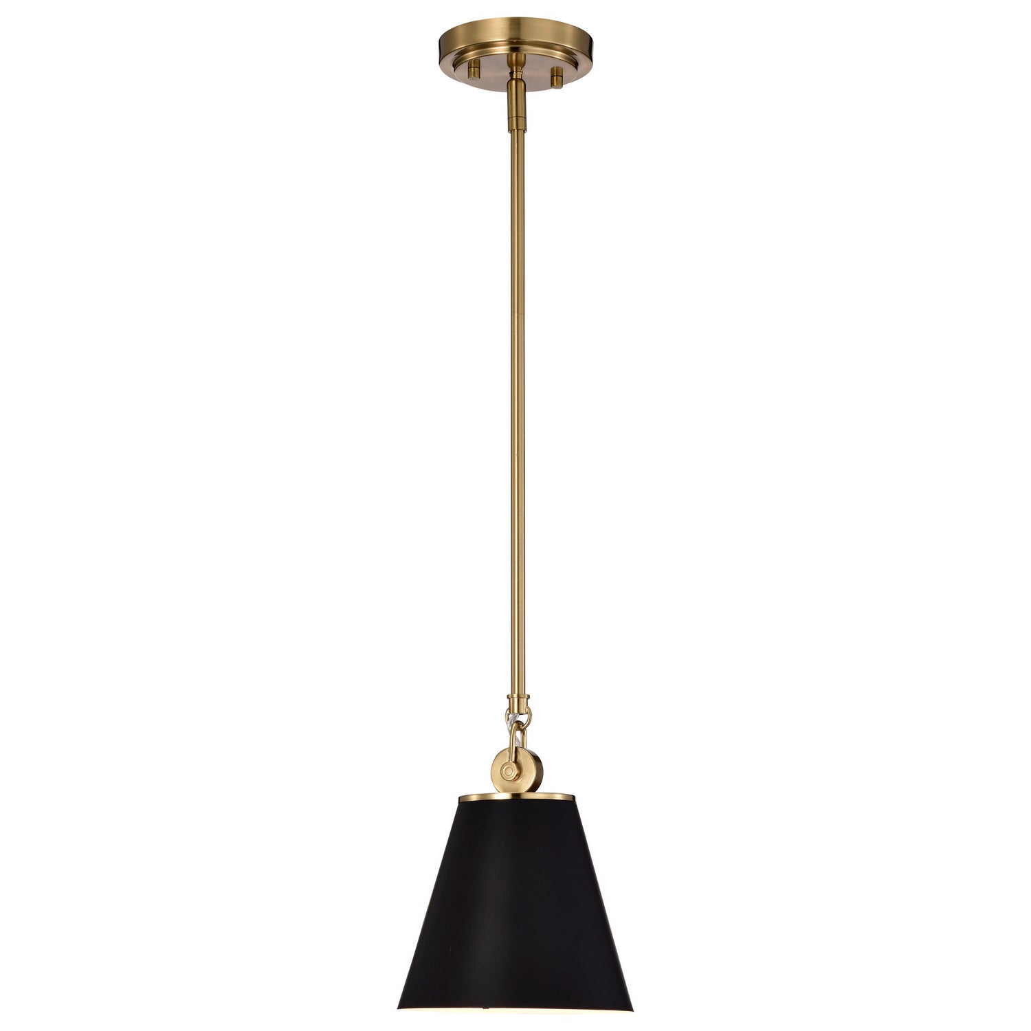 Nuvo Lighting - 60-7408 - One Light Pendant - Dover - Black / Vintage Brass