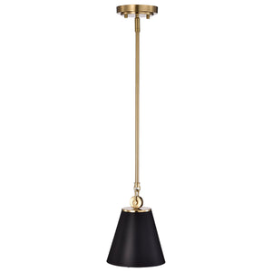 Nuvo Lighting - 60-7408 - One Light Pendant - Dover - Black / Vintage Brass