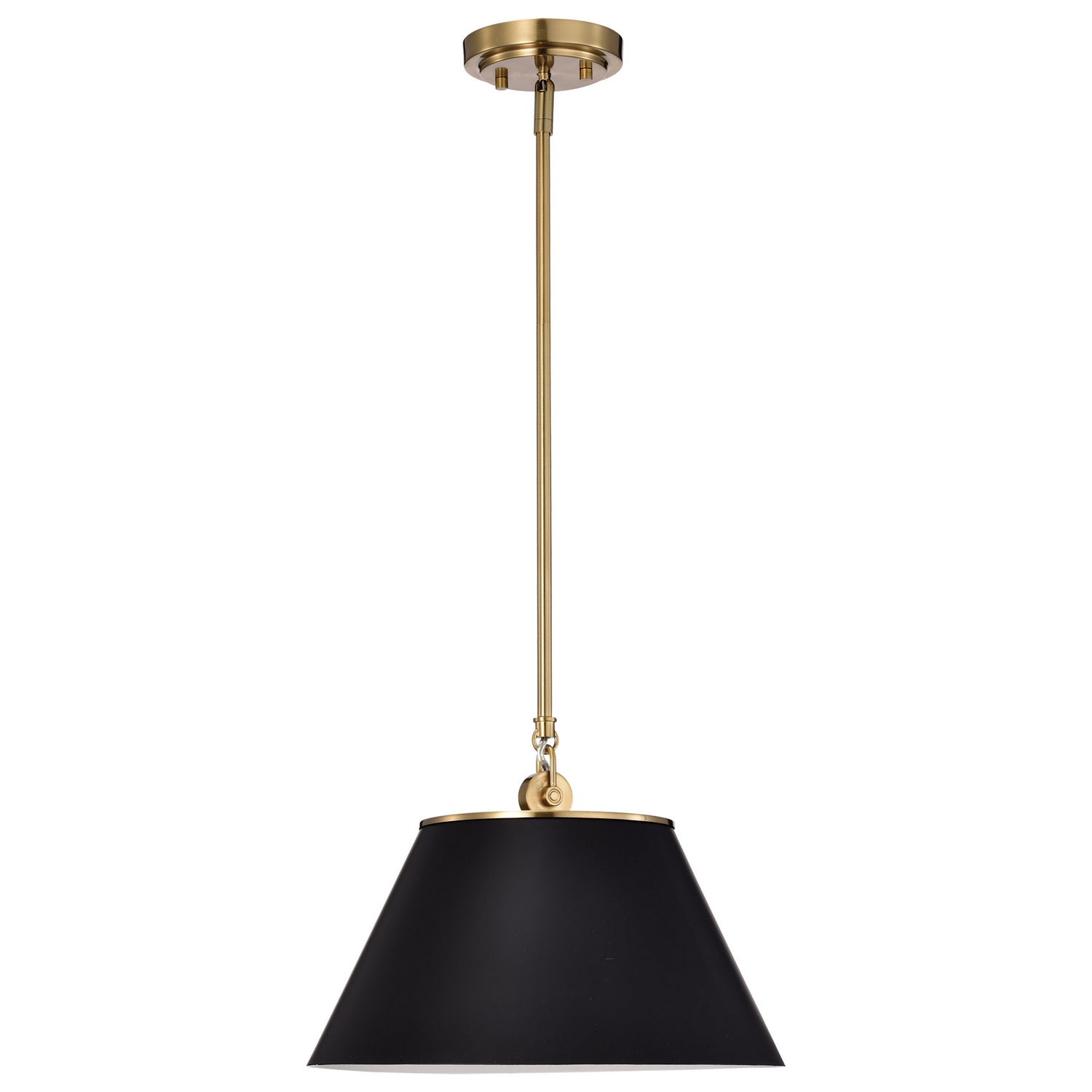 Nuvo Lighting - 60-7411 - One Light Pendant - Dover - Black / Vintage Brass