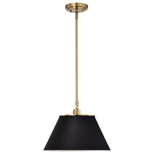 Nuvo Lighting - 60-7411 - One Light Pendant - Dover - Black / Vintage Brass