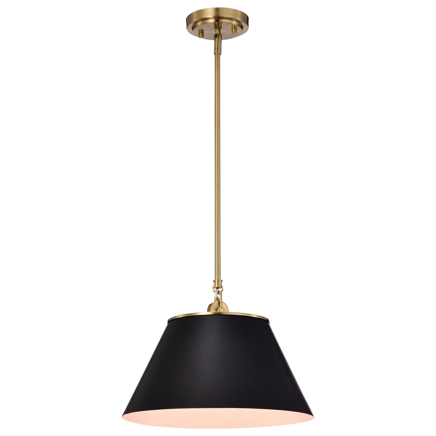 Nuvo Lighting - 60-7411 - One Light Pendant - Dover - Black / Vintage Brass