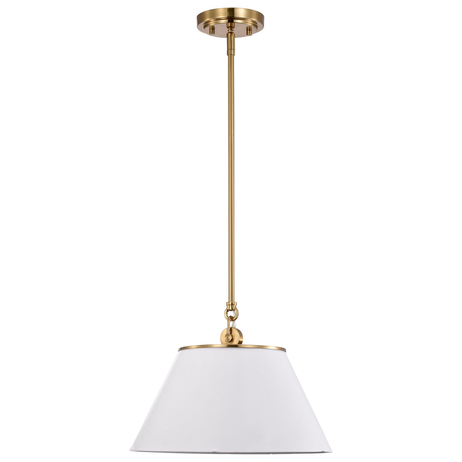 Nuvo Lighting - 60-7412 - One Light Pendant - Dover - White / Vintage Brass